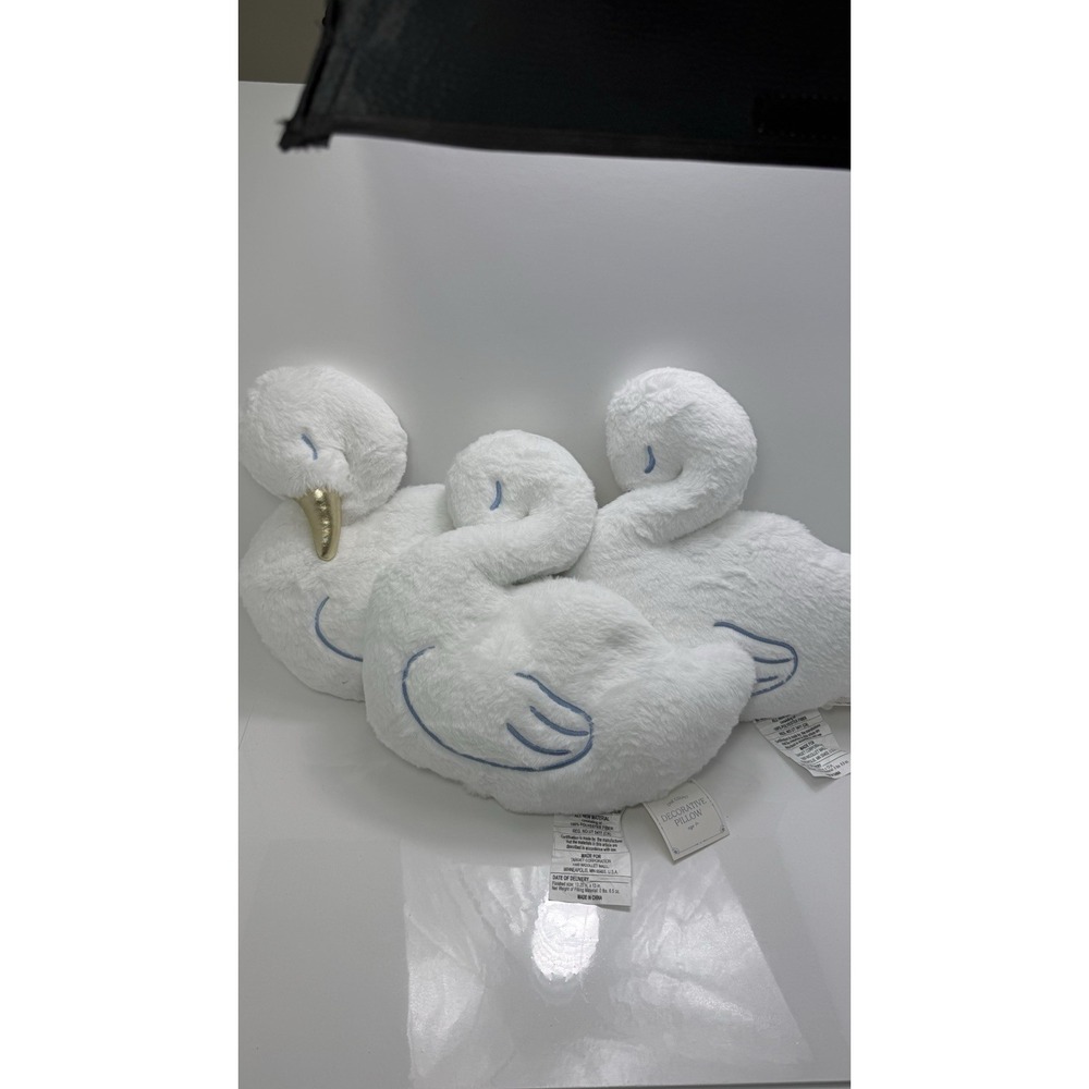 Target Bullseye Playground White "Swan" Pillow With Gold Beak, NWT Set Of Three